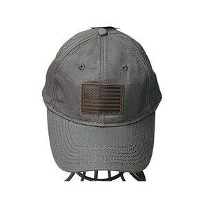 Tactical USA Baseball Cap American Flag Patch Hat Adjustable Strap Back Gray